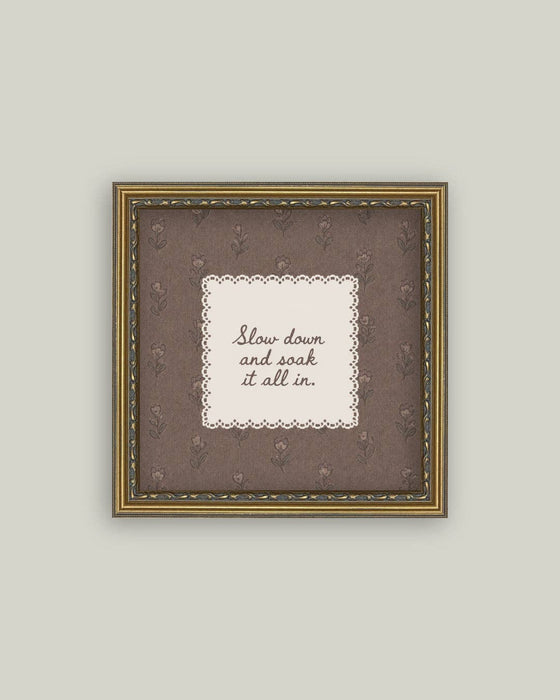 Slow Down Framed Print