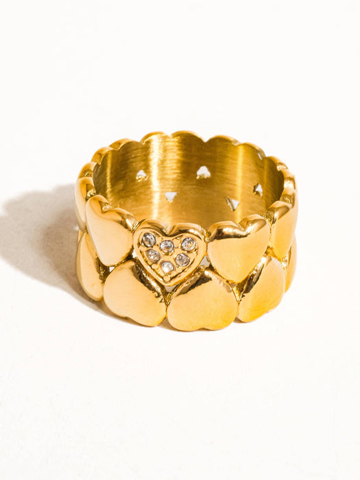 Wayn Petite Hearts Ring 18k Gold