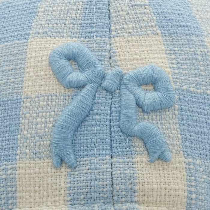 Blue bow embroidered cap