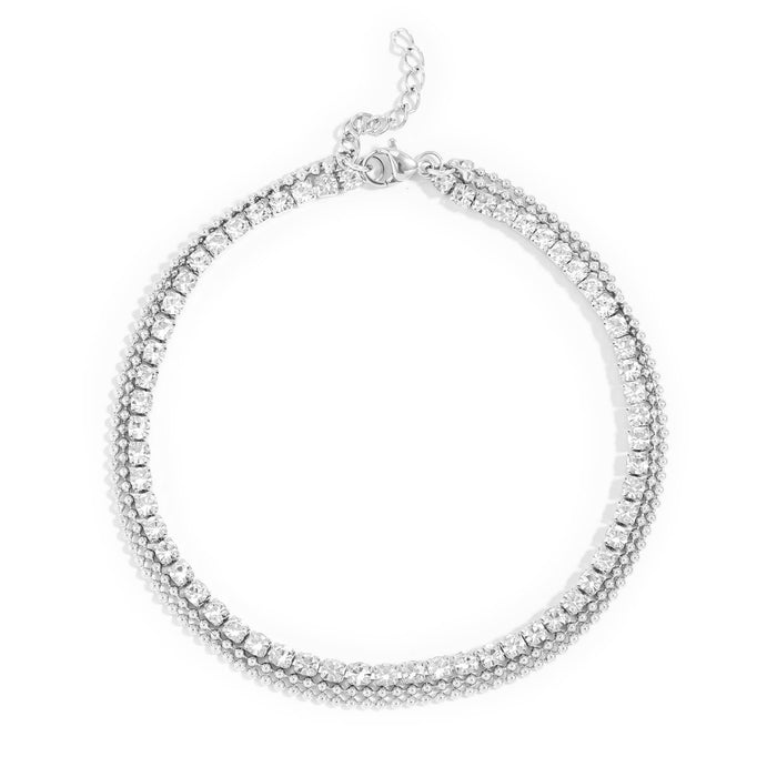 Layered 3 Row Chain Anklet - 18k Gold