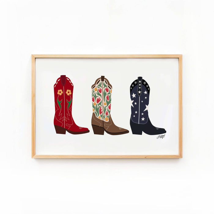 Western Cowboy Boots Print