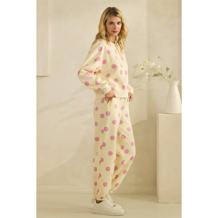Pink Polka Dot Sweatpants