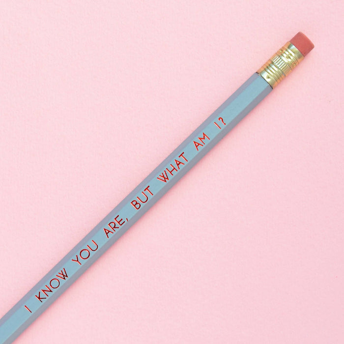 I KNOW YOU ARE, BUT WHAT AM I? Pencil