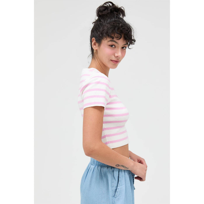 Knit Crew Neck Crop Top