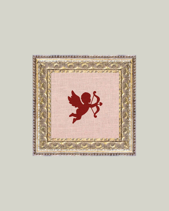 Cupid Silhouette Framed  Art