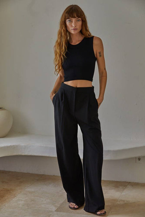 Seamless Ribbed Round Neck Top