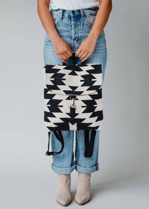 Cream & Black Aztec Backpack