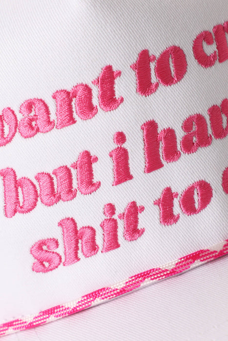 I Want To Cry Embroidered Rope Hat