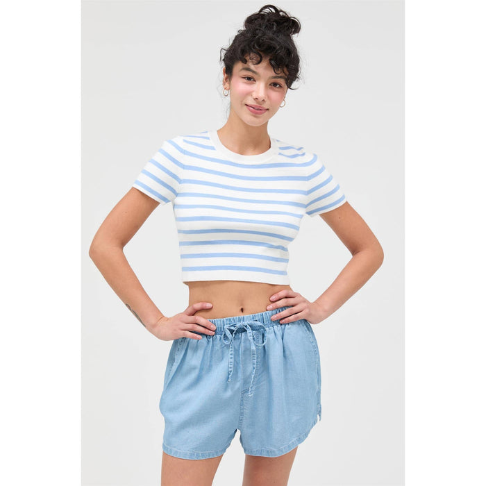 Knit Crew Neck Crop Top