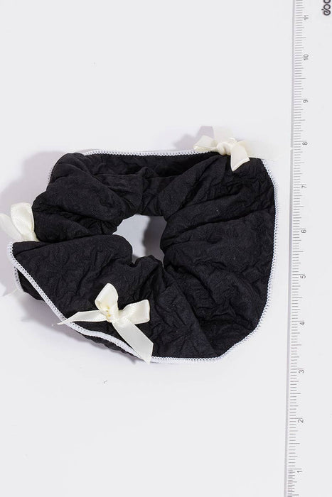 Black And White Bow Hair Scrunchie Set
