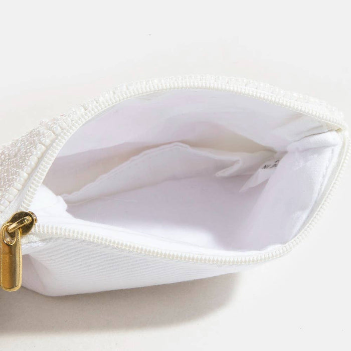 Cherry And Ribbon Bow Beaded Coin Purse