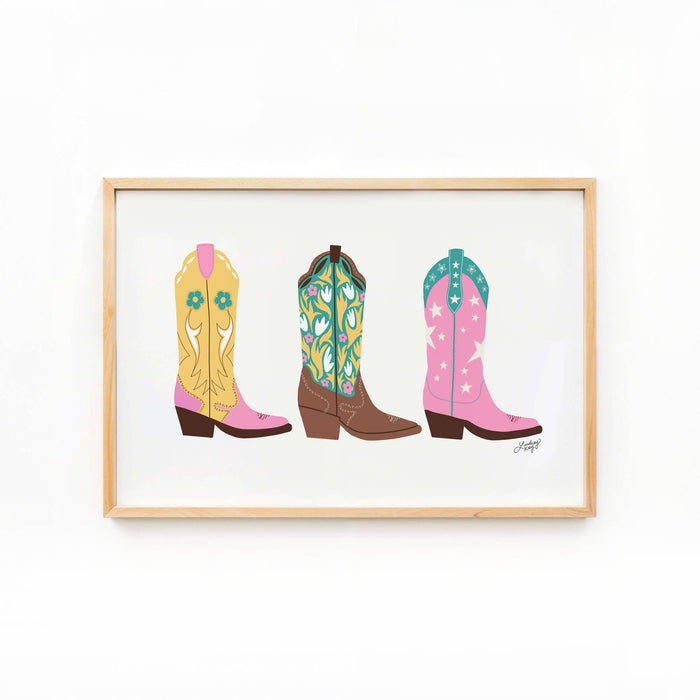 Western Cowboy Boots Print