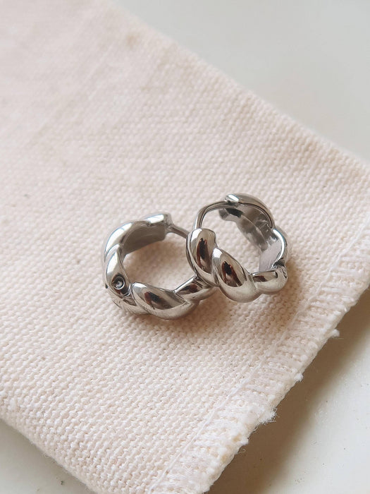 Twisted Hoop Earrings - 18k Gold