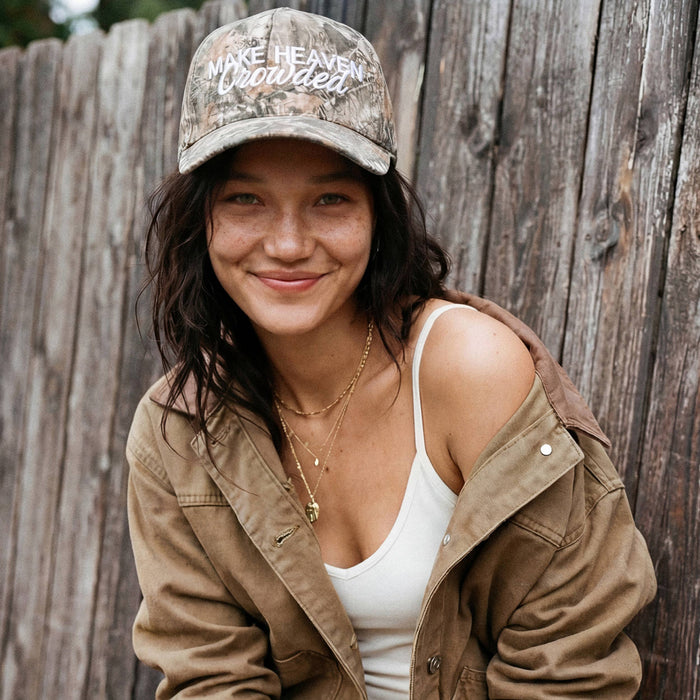 Make Heaven Crowded Embroidered Camo Hat