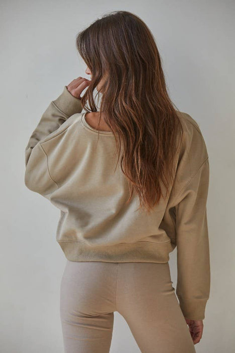 Off Shoulder Knit Cotton Washed Pullover