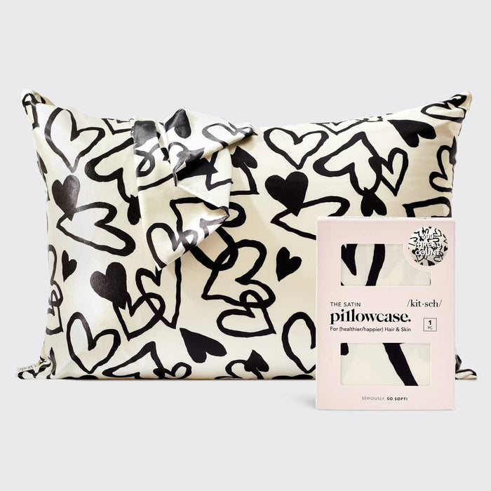 Kitsch Hearts Satin Pillowcase