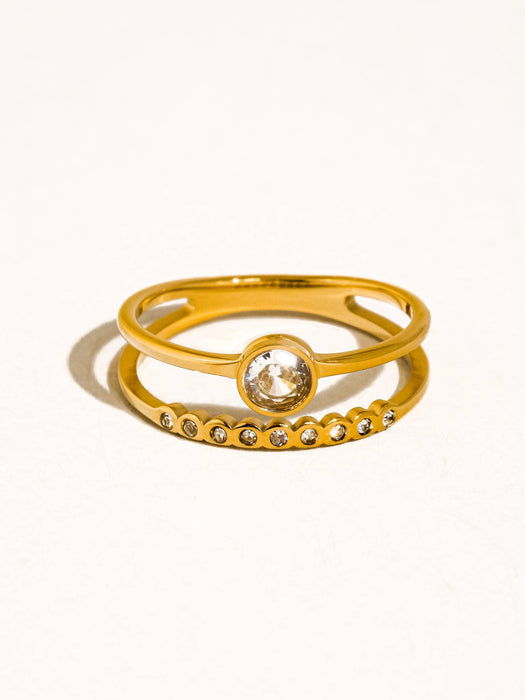 Stack Stone Ring - 18k Gold