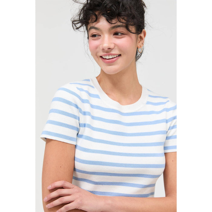 Knit Crew Neck Crop Top