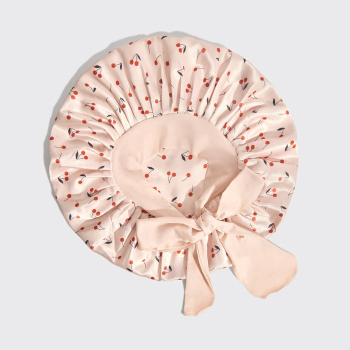 Kitsch Satin Bonnet - Cherry Print