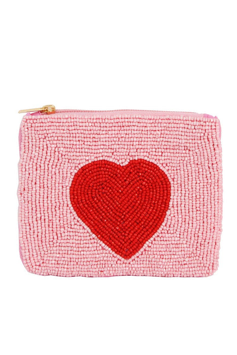 Beaded Heart Coin Purse