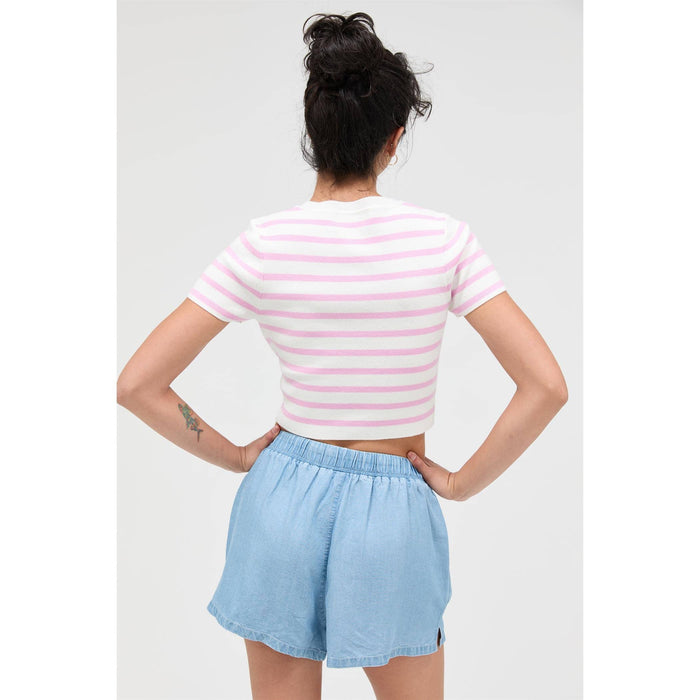 Knit Crew Neck Crop Top