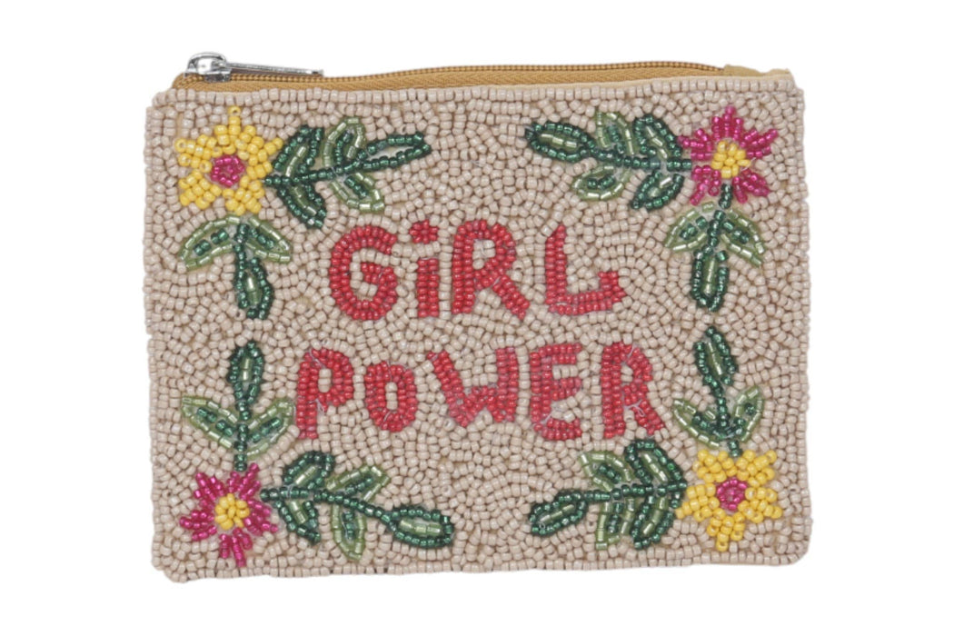 Girl Power Beaded Coin Purse