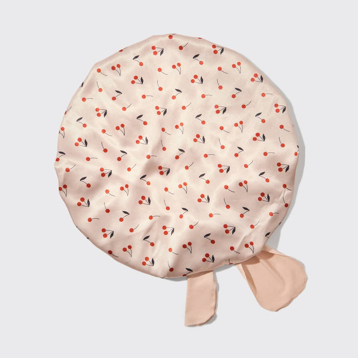 Kitsch Satin Bonnet - Cherry Print