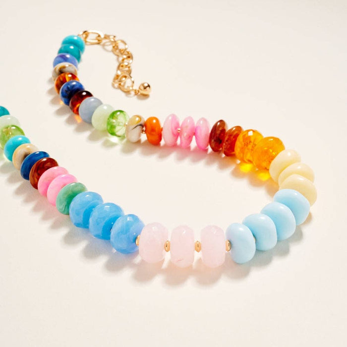 Mixed Shaped Coloured Resin Bead Necklace