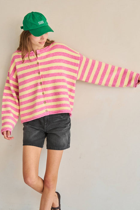 Candy Stripe Knit Cardigan