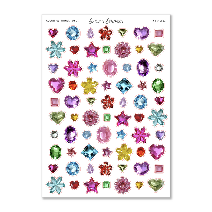 Colourful Rhinestones  Sticker Sheet