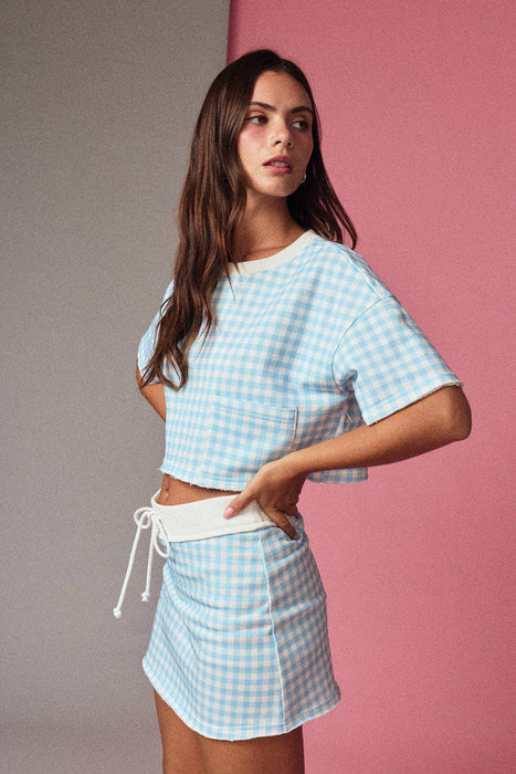 Gingham Cropped Tee