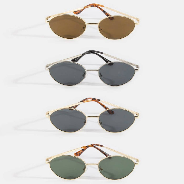 Slim Oval Cat Eye Sunglasses