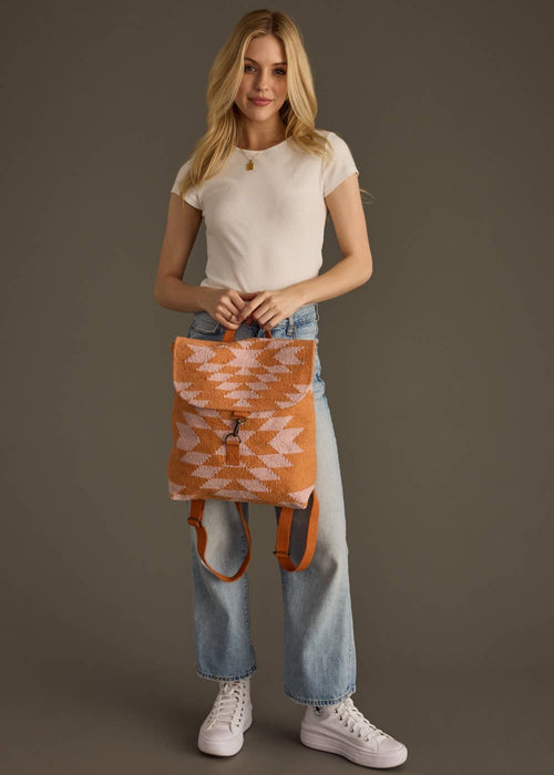 Orange & Lt. Pink Aztec Backpack