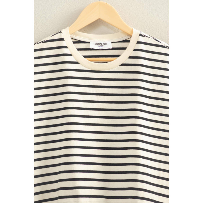 Striped Oversized Cropped Tee