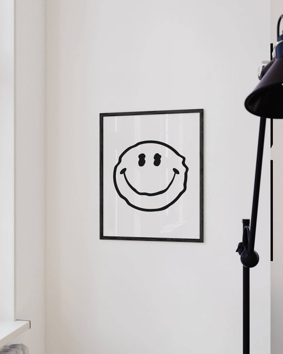 White Smiley Art Print