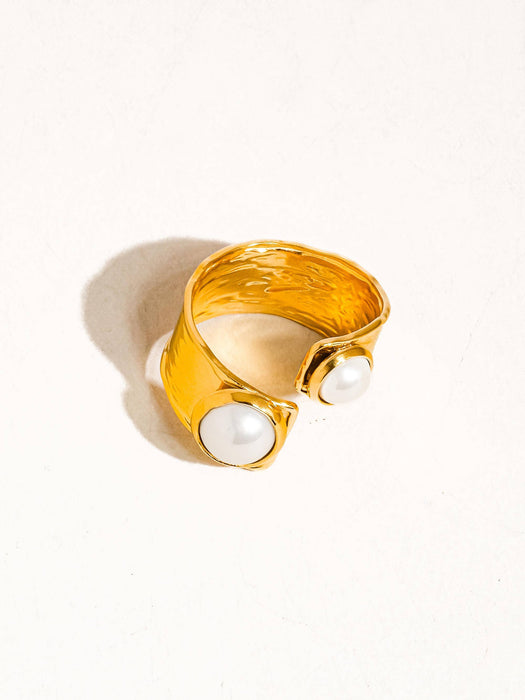 Pearl Abstract Ring - 18k Gold
