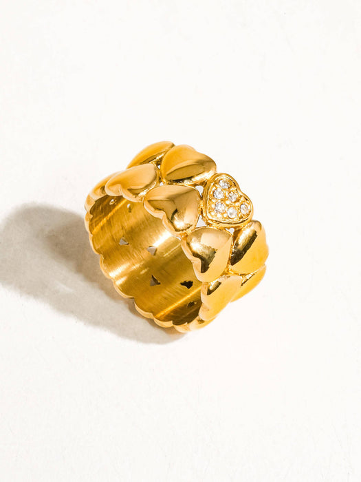 Wayn Petite Hearts Ring 18k Gold