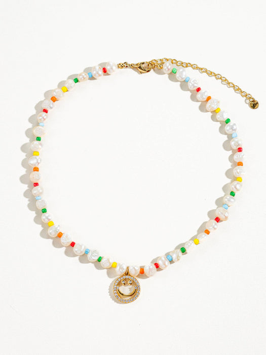 Willa Emoji Beaded Pearl Necklace - 18k Gold