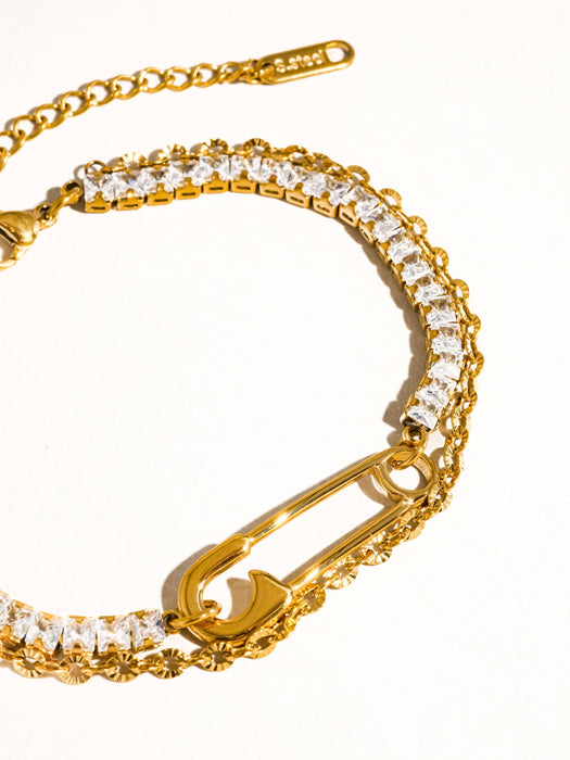 Acier Clip Bracelet 18k Gold