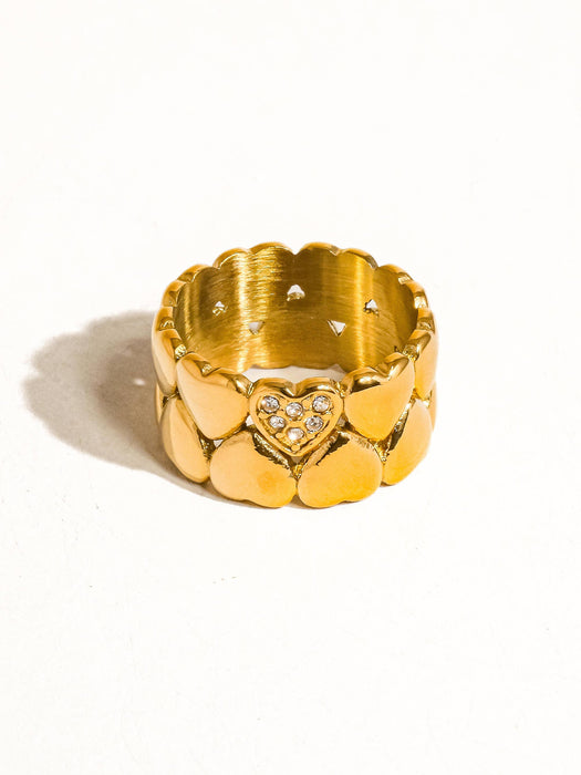 Wayn Petite Hearts Ring 18k Gold