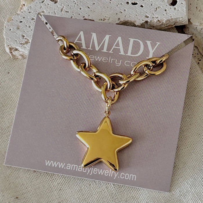 Star Necklace Bold Statement Necklace - 18k Gold