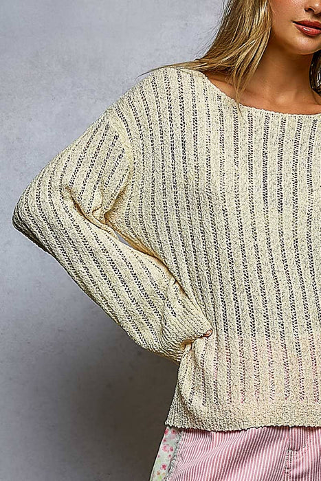 Open Weave Solid Knit Top