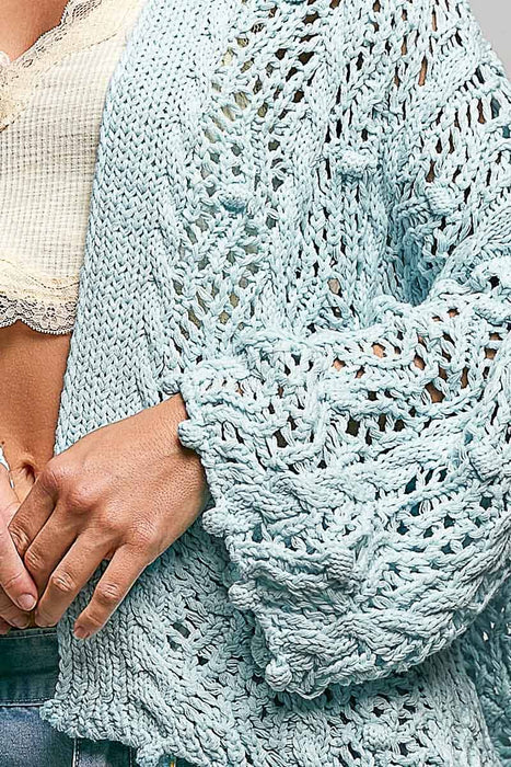 Open Long Sleeved Hooded Cardigan