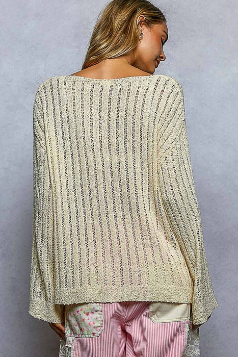 Open Weave Solid Knit Top