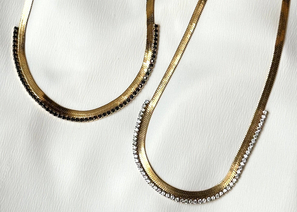 Herringbone Necklace 18k Gold