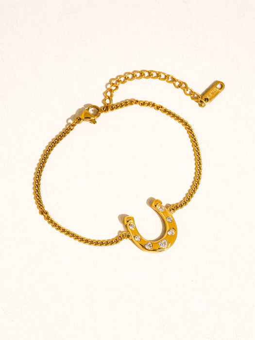 Horseshoe Chain Bracelet - 18k Gold