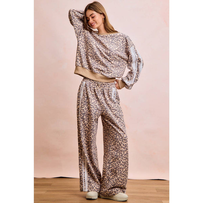 Leopard Lace Contrast Sweatpant