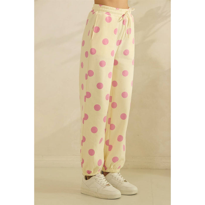 Pink Polka Dot Sweatpants