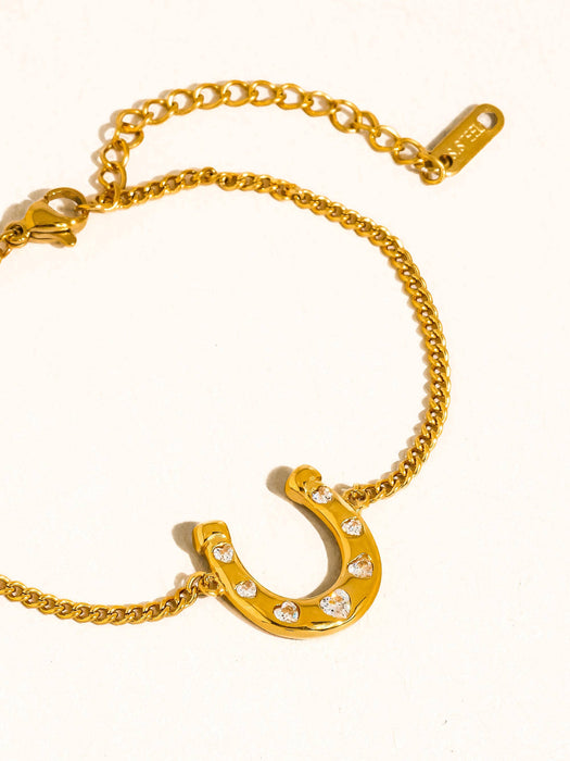 Horseshoe Chain Bracelet - 18k Gold