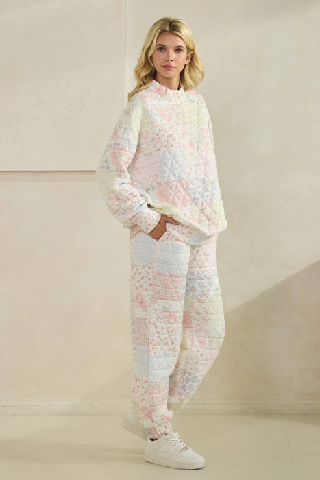 Shades Of Pink Quilted Pastel Joggers